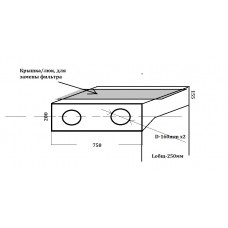 Адаптер для канального кондиционера  750х200/750х155-160х2 из цинкованной стали